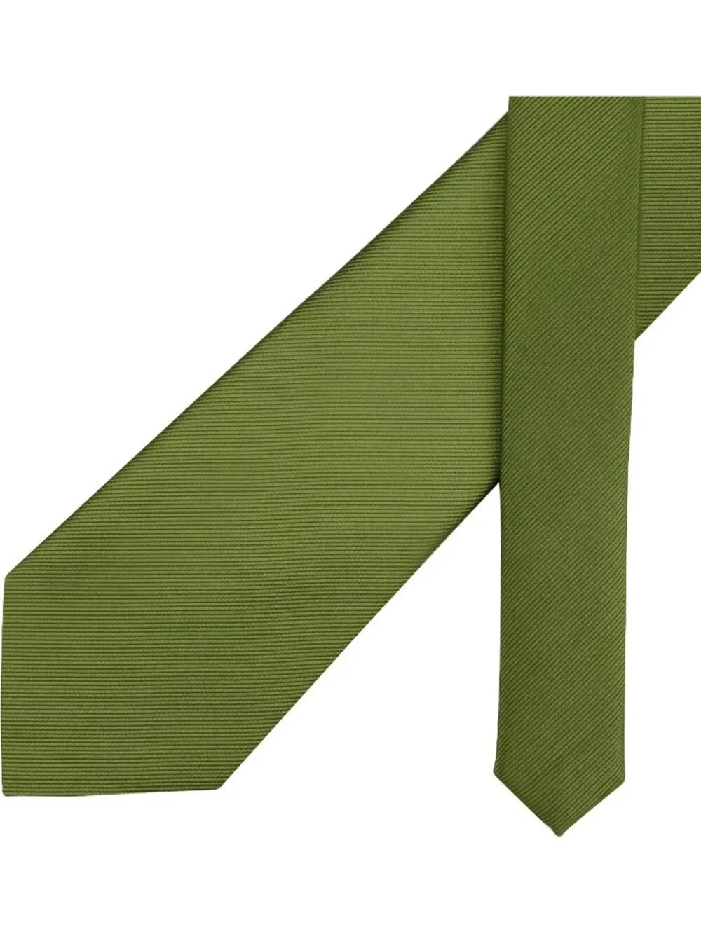 Men's Olive Green Twill Textured Woven Silk Formal Necktie For Wedding Dress